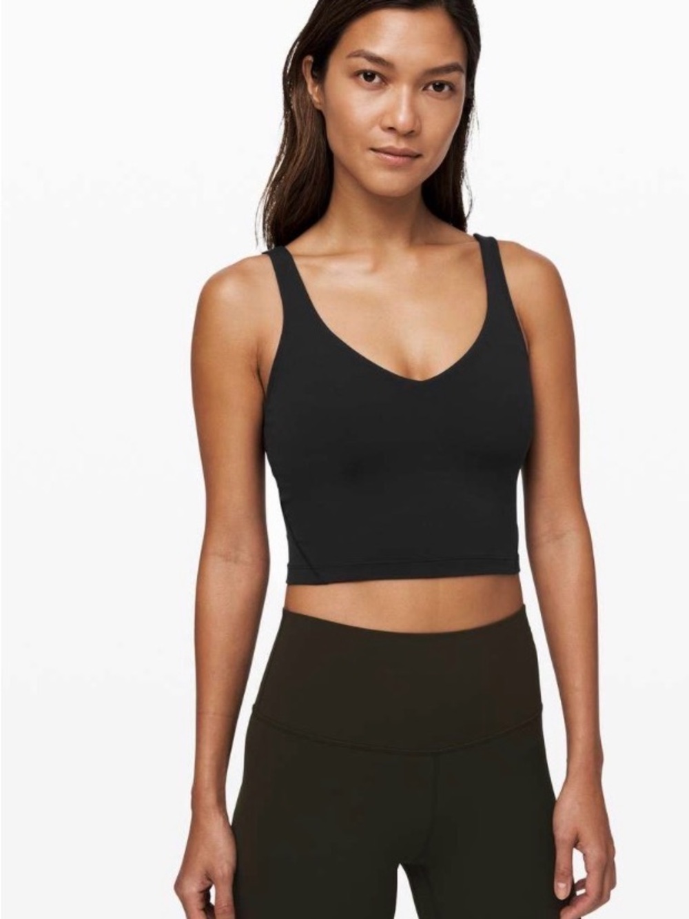 lululemon athletica Black V-Neck Seamless Crop Top